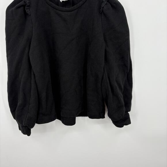 G Label GOOP Sweatshirt Womens XSmall Puff Sleeve Ruffle Minimalist Preppy Luxe - Picture 4 of 8